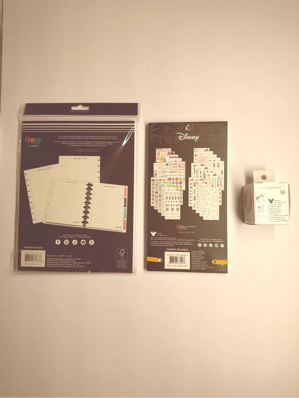 💐 Happy Planner Disney Filler Paper, Sticker, and Metal Disc Bundle